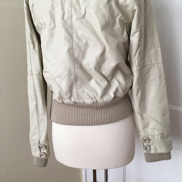 Beige faux leather jacket - Picture 3 of 8